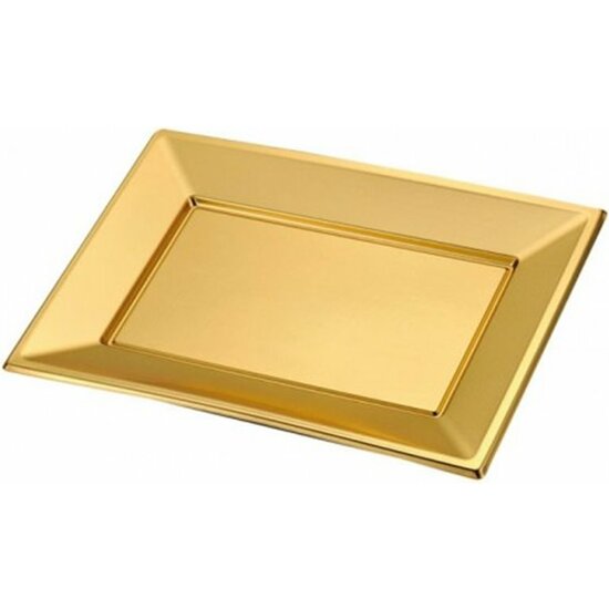 BANDEJA RECTANGULAR 33X22.5CM X 2UDS TAMAÑO - DORADO image 0