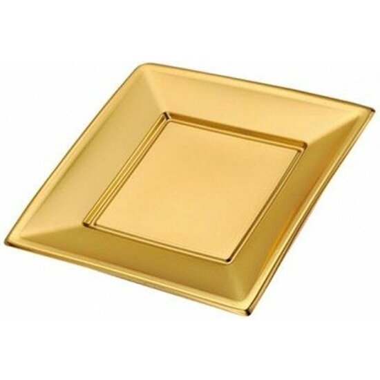 PLATO LLANO CUADRADO 17 CM X 4UDS TAMAÑO - DORADO image 0