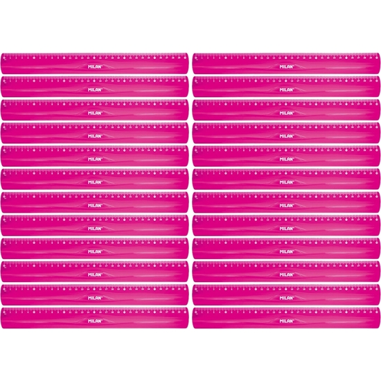 PACK 24 REGLA FLEXIBLE ROSA 30 CM MILAN image 1