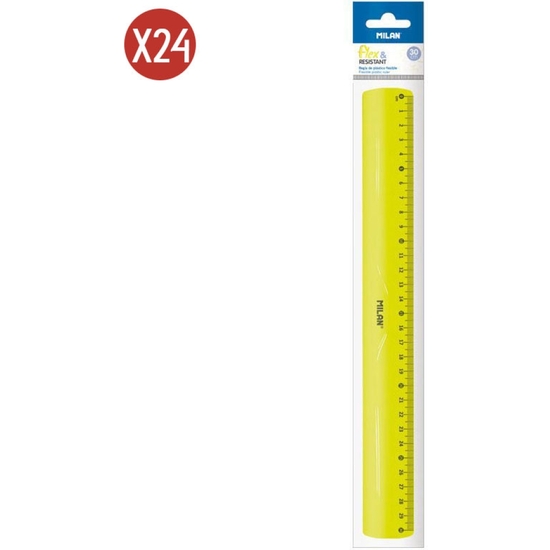 PACK 24 REGLA FLEXIBLE AMARILLO 30 CM MILÁN image 0