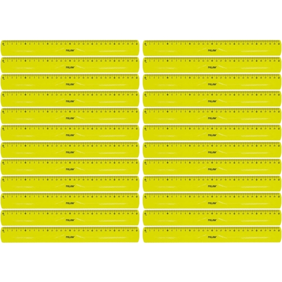 PACK 24 REGLA FLEXIBLE AMARILLO 30 CM MILÁN image 1