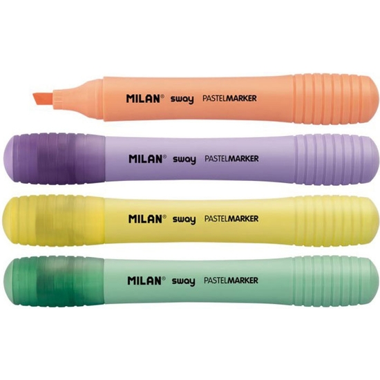 PACK 4 MARCADORES FLÚOR PASTEL MILAN  image 1