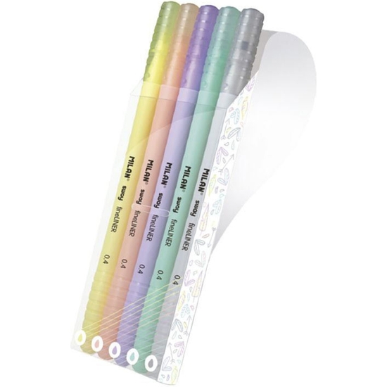 ESTUCHE 5 ROTULADORES FINELINER 0,4 MM PASTEL MILÁN image 0