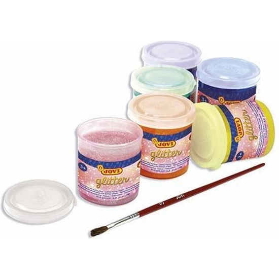 CAJA 6 TEMPERA GLITTER JOVI 55 ML SURT image 1