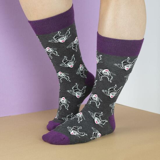 CALCETINES DISNEY VILLANAS DARK GRAY image 1