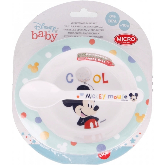 MICKEY VAJILLA INFANTIL 2 PZS MICROONDAS image 0