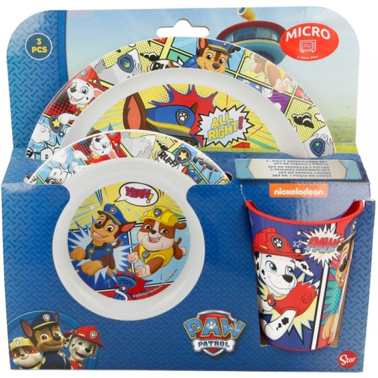 PATRULLA CANINA VAJILLA 3 PIEZAS MICROONDAS image 1