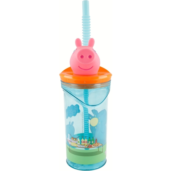 PEPPA PIG VASO PAJITA FIGURA 3D 360 ML image 0