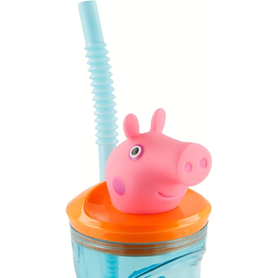 PEPPA PIG VASO PAJITA FIGURA 3D 360 ML image 1