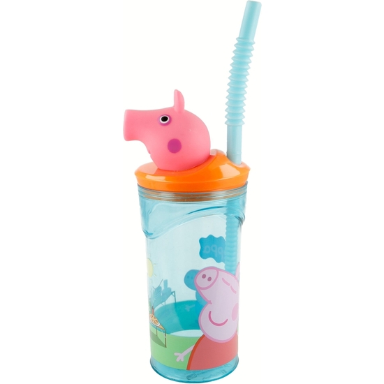 PEPPA PIG VASO PAJITA FIGURA 3D 360 ML image 2