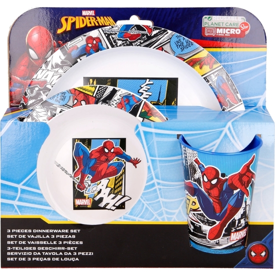 SPIDERMAN VAJILLA 3 PIEZAS MICROONDAS image 1