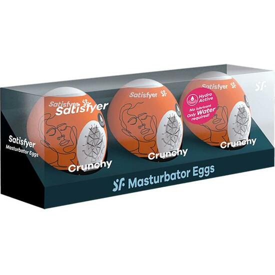 SATISFYER MASTURBATOR EGG SET - CHRUNCHY - 3PCS image 0