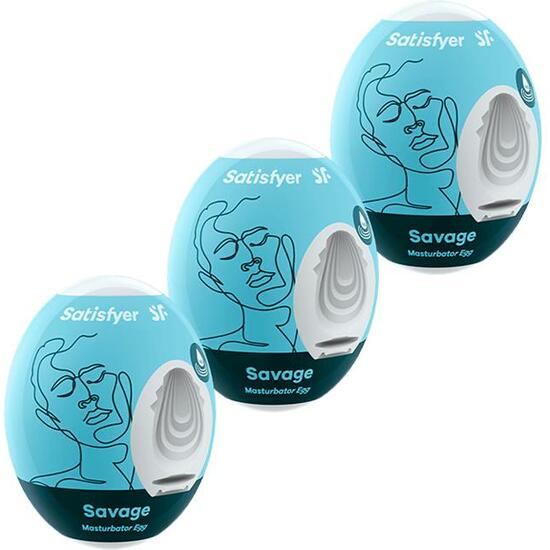 SATISFYER MASTURBATOR EGG SET - SAVAGE - 3PCS image 1