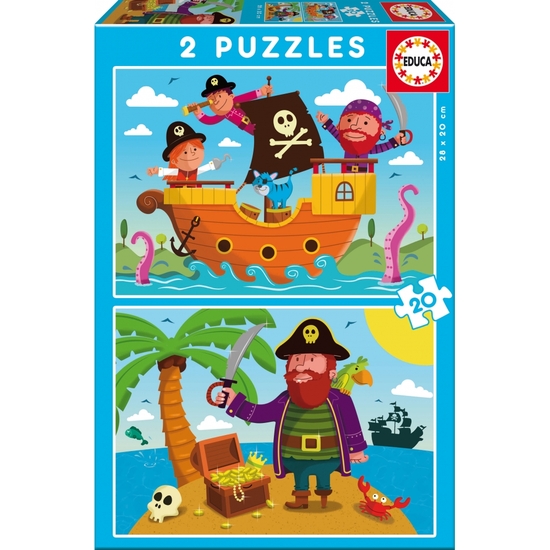 PUZZLE DOBLE 2X20 PIRATAS image 0