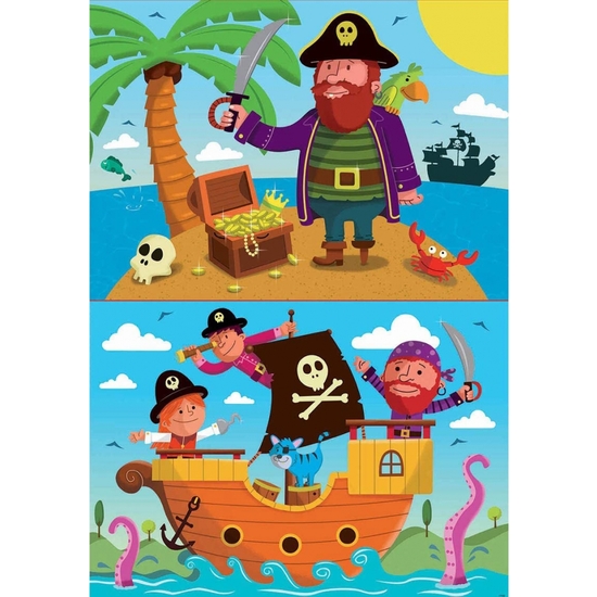 PUZZLE DOBLE 2X20 PIRATAS image 1