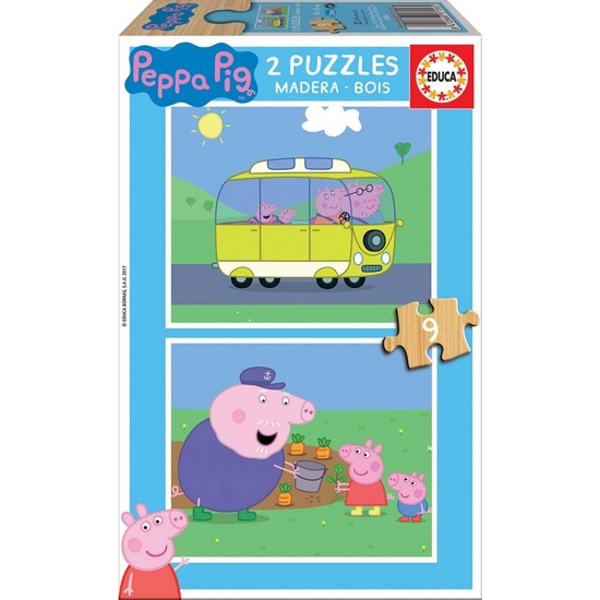 PEPPA PIG PUZZLE MADERA DOBLE 2X9 image 0