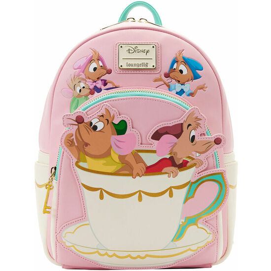 MOCHILA TAZA JACK Y GUS GUS CENICIENTA DISNEY LOUNGEFLY 27CM image 0