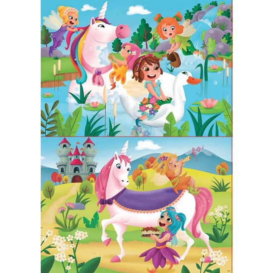 PUZZLE DOBLE 2X20 UNICORNIOS-HADAS image 1