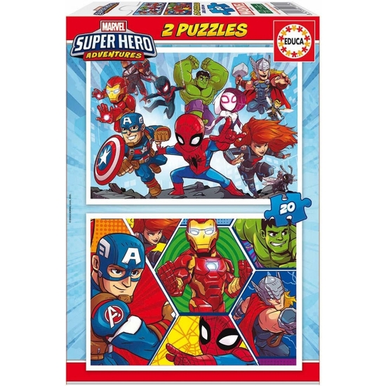 MARVEL PUZZLE SOBLE 2X20 PZAS S.HÉROES image 0