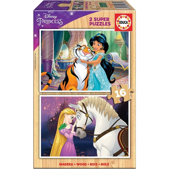 PRINCESAS DISNEY PUZZLE MADERA 2X16 image 0