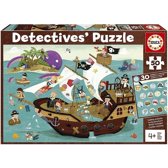 PUZZLE DETECTIVES PIRATAS 50 PIEZAS image 0