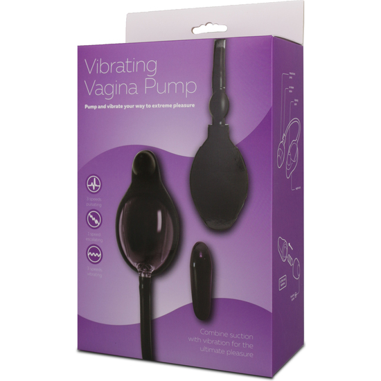 VIBRATING VAGINA PUMP BLACK image 1