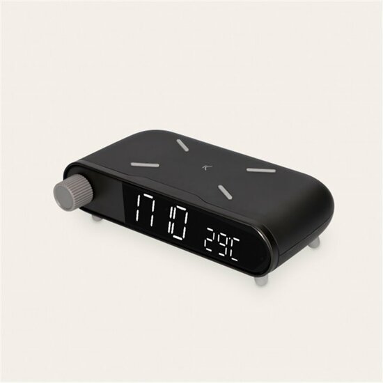 CARGADOR INALAMBRICO ALARMA CLOCK RETRO NEGRO image 0