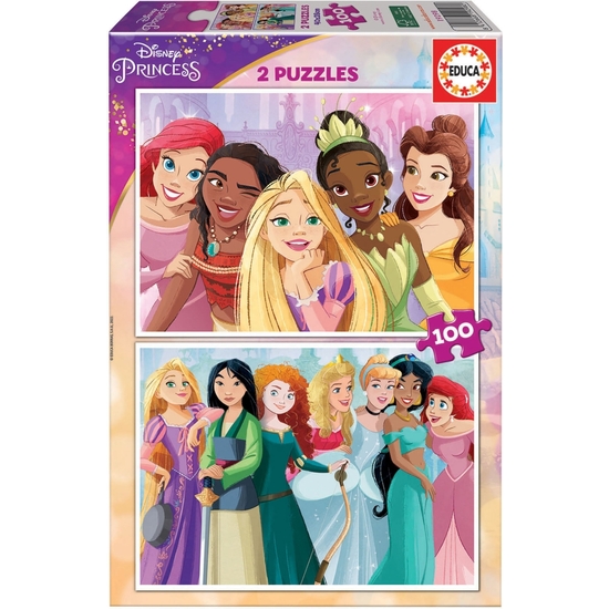 PRINCESAS DISNEY PUZZLE DOBLE 2X100 image 0