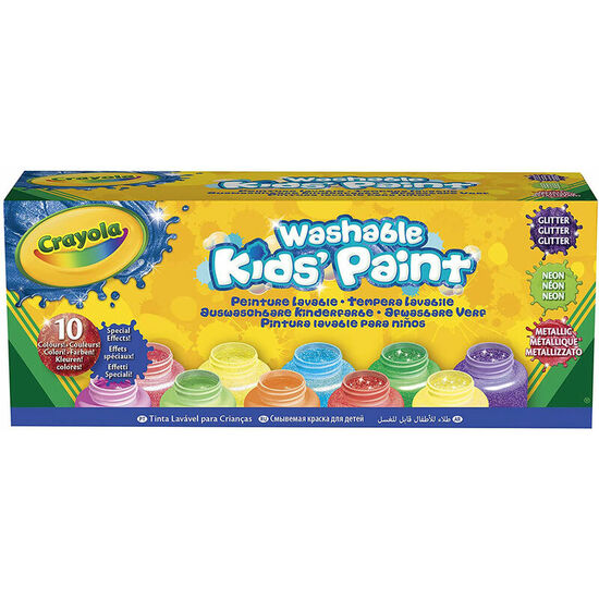 PACK 10 BOTES PINTURA LAVABLES EFECTOS ESPECIALES CRAYOLA image 0