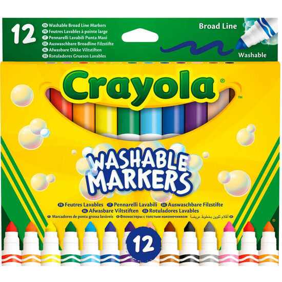 BLISTER 12 ROTULADORES SUPER LAVABLES MAXI PUNTA CRAYOLA image 0