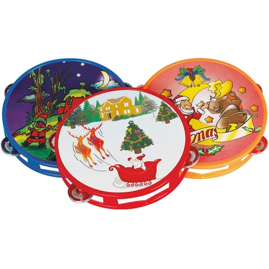 PANDERETA PLÁSTICO NAVIDAD 17 CM MODELOS SURTIDOS image 0