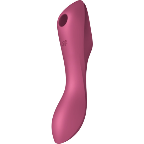 SATISFYER CURVY TRINITY 3 INSERTABLE AIR PULSE VIBRATOR - RED image 0