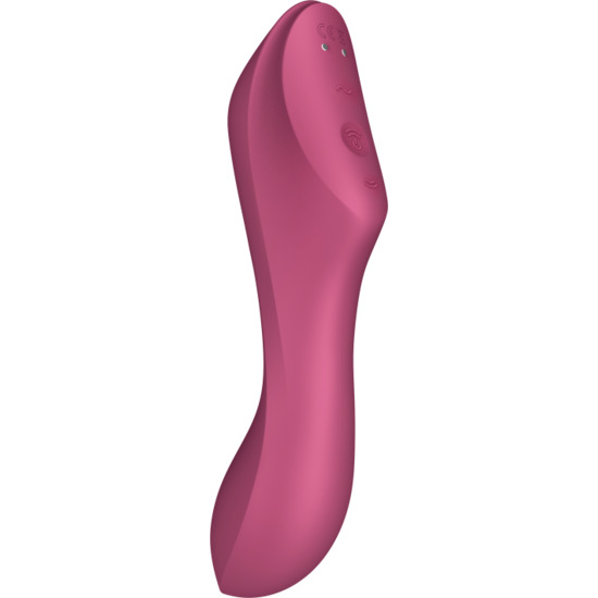 SATISFYER CURVY TRINITY 3 INSERTABLE AIR PULSE VIBRATOR - RED image 3