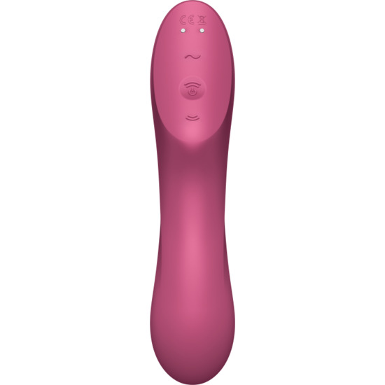 SATISFYER CURVY TRINITY 3 INSERTABLE AIR PULSE VIBRATOR - RED image 4