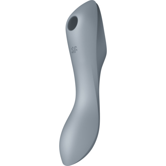 SATISFYER CURVY TRINITY 3 INSERTABLE AIR PULSE VIBRATOR - BLUEGREY image 0