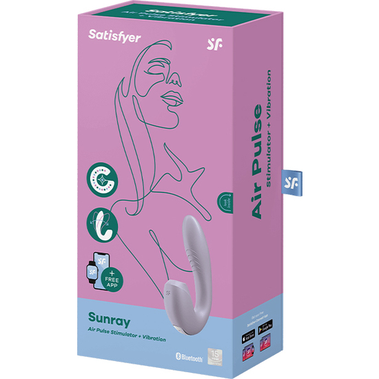 SATISFYER SUNRAY INSERTABLE DOUBLE AIR PULSE VIBRATOR - LILAC image 1