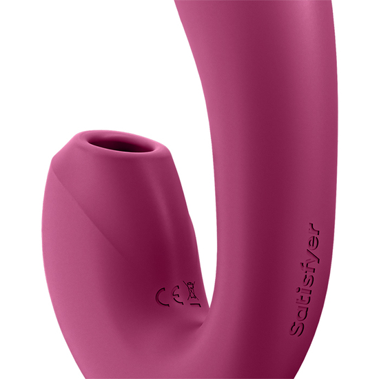 SATISFYER SUNRAY INSERTABLE DOUBLE AIR PULSE VIBRATOR - BERRY image 2