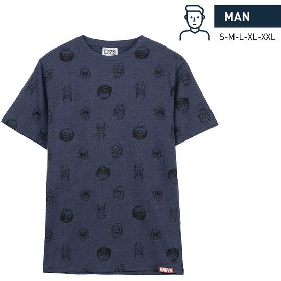 CAMISETA CORTA SINGLE JERSEY PUNTO MARVEL DARK BLUE image 0