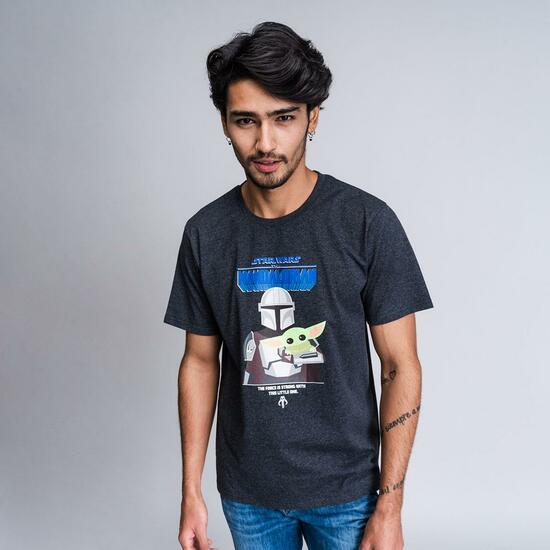 CAMISETA CORTA SINGLE JERSEY PUNTO THE MANDALORIAN BLACK image 3