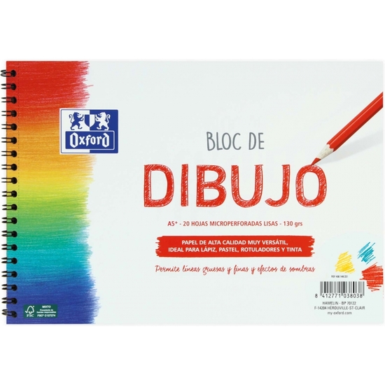 OXFORD BLOC DIBUJO A5 LISO 130GR 20 HJ image 0