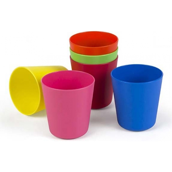 PACK 6 VASOS PLÁSTICO COLORES 250 ML image 0