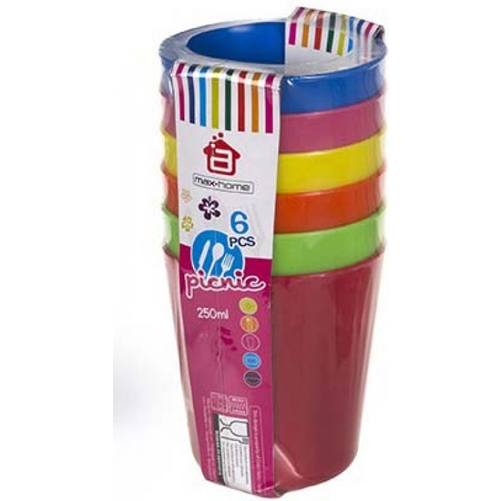 PACK 6 VASOS PLÁSTICO COLORES 250 ML image 1