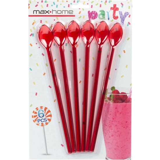 SET 6 CUCHARAS LARGAS PLÁSTICO COLORES 23 CM 4 COL image 2