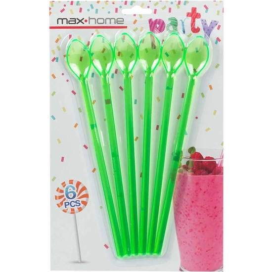 SET 6 CUCHARAS LARGAS PLÁSTICO COLORES 23 CM 4 COL image 3