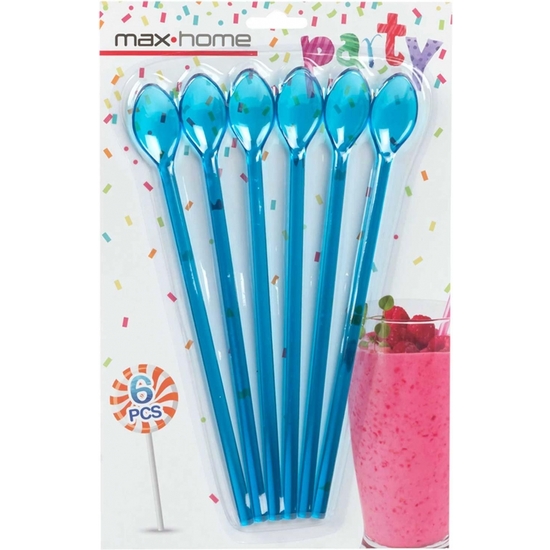 SET 6 CUCHARAS LARGAS PLÁSTICO COLORES 23 CM 4 COL image 4
