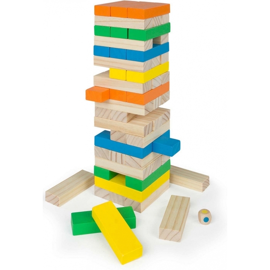 TORRE BLOCS MADERA 58PZAS HABILIDAD 28CM image 1