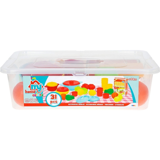 MALETÍN CON MENAJE COCINA Y ALIMENTOS 31 PIEZAS 43X28X12 image 0