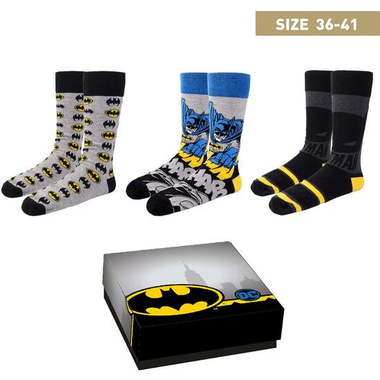 PACK CALCETINES 3 PIEZAS BATMAN MULTICOLOR image 0