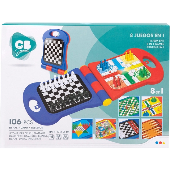 JUEGOS DE MESA 8 JUEGOS EN 1 - 24X17X3 CM image 0