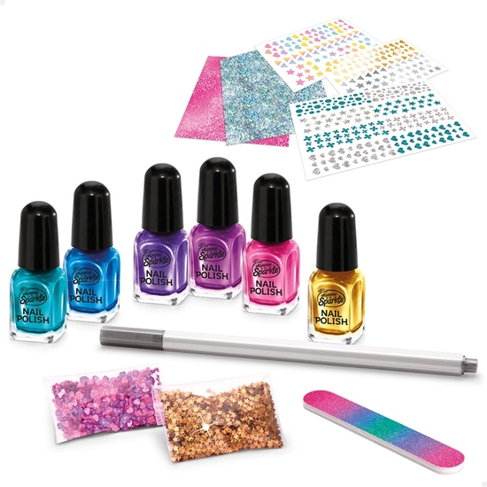 JUEGO ESTUDIO UÑAS ARCOS IRIS SPARKLE 30X28X5 image 1